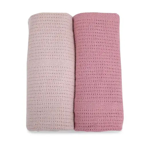 Bubba Nordic Cellular Blanket Berry/Rose | Baby Bunting NZ