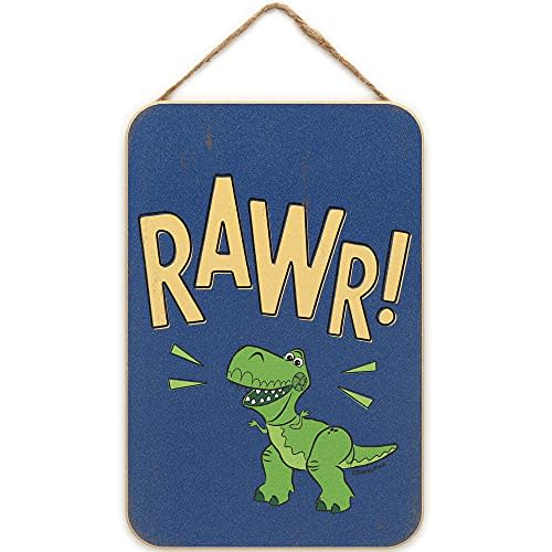 Disney Pixar Toy Story Rex Hanging Wood Wall Decor - Cute Toy Story Sign for Kids' Bedroom, Play Room or Movie Room