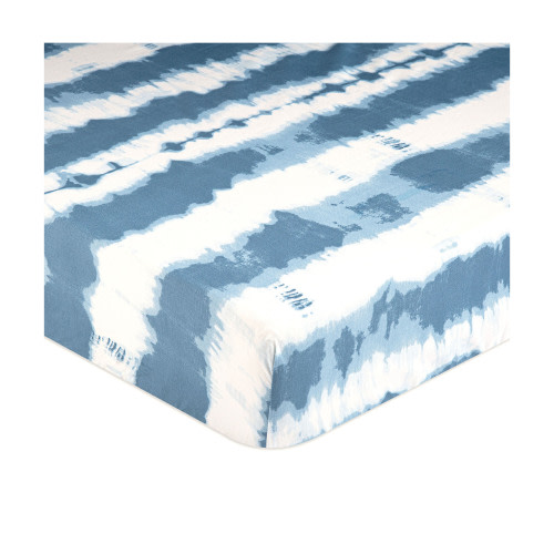 Caspian Crib Fitted Sheet - Blue Tie Dye Print