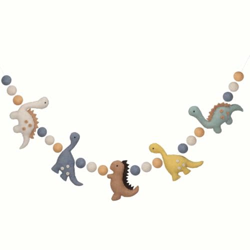 Folkulture Dinosaur Birthday Decorations Garland, 72" Dinosaur Birthday Party for Kids Room Décor or Playroom Décor, Dinosaur Party Decorations, Pre-Strung Garlands for Decoration, Nursery Wall Décor