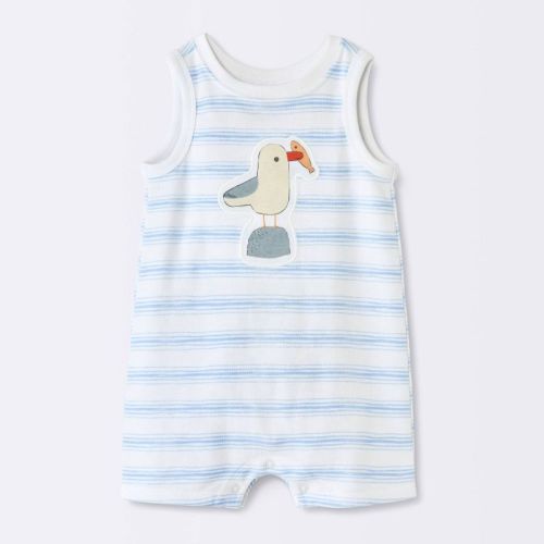 Baby Boys' Seagull Terry Sleeveless Romper - Cloud Island™ Off-White 6-9M