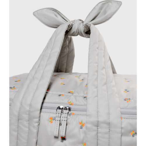 Baby Hospital Bag in Dove Embroidered Organic Cotton - Caraa | Maisonette
