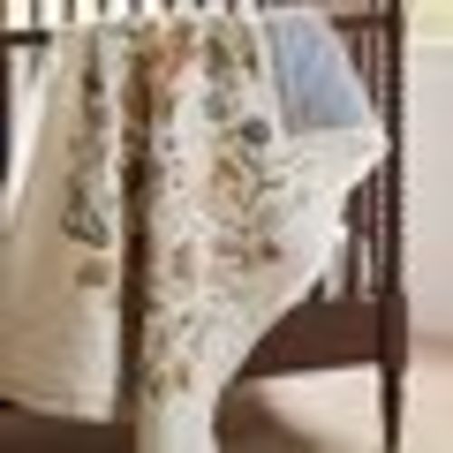 Wonderland Prairie Embroidered Organic Cotton Voile Baby Crib Quilt