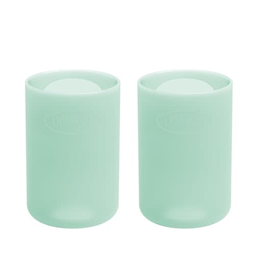Dr. Brown's Options+ Narrow Glass Bottle Sleeves, 100% Silicone, Mint, BPA-Free, 4 oz, 2-Pack