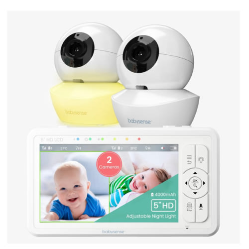Babysense HD S2: Video Baby Monitor with 2 Cameras, Non Wifi, Split Sc