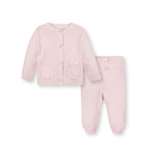 Unisex Organic Long Sleeve Scallop Edge Cardigan & Legging Sweater Set - Baby