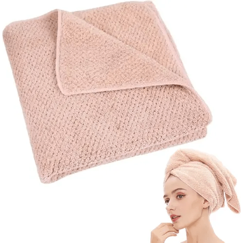 Microfiber Hair Towel Quick Dry Hair Towel Hair Drying Towels Suitable for All Kinds of Hair Ultra Absorbent Long and Thick Hair 20X40inch Lotus Root Pink (1pcs)