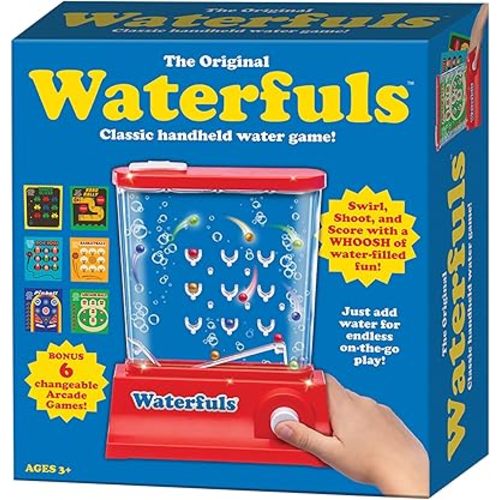 Original Waterfuls Classic Handheld Water Games – Kids Games, Retro Travel Games, Fidget Toys for Kids, Autism Toys, 6 Interchangeable Back Panels, Screen Free Play, Portable, Ages 3+