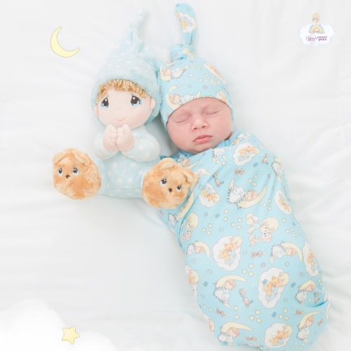 Precious Moments™ Blue Swaddle Beanie Set