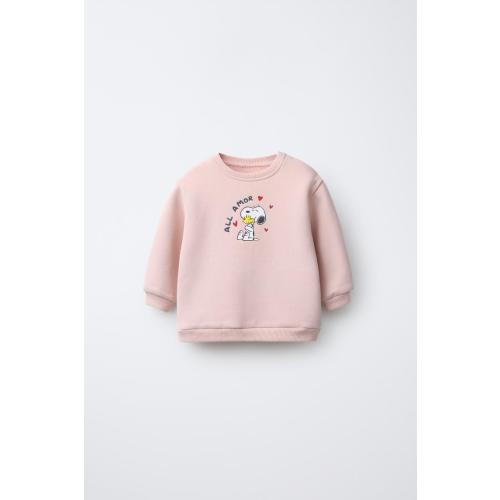 EMBROIDERED SNOOPY PEANUTS™ SWEATSHIRT - Pink | ZARA United States