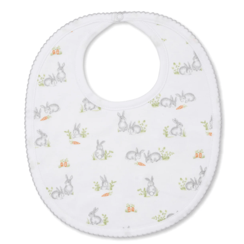 Baby Bunny Patch Silver Bib