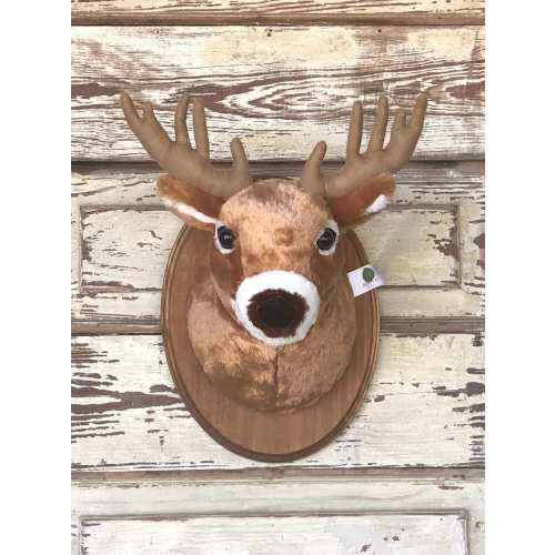 Plush Deer (Buck) Wall Mount, Kids Room, Nursery, Hunting Decor