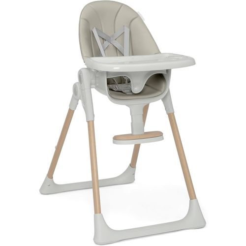 Delta Children Duet 2-in-1 High Chair and Infant Seat - Dishwasher Safe Meal Tray - FSC-Certified Wood, Taupe