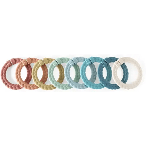 Itzy Ritzy Linking Ring Set; Set of 8 Braided, Rainbow-Colored Versatile Linking Rings; Attach to Baby's Car Seat, Stroller & Activity Gym to Keep Toys Nearby; Rainbow