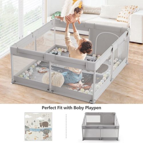 Fodoss Baby Playpen with Mat ，47 x 47 In Playpen for Babies and Toddlers, Indoor & Outdoor Activity Center, Safety Baby Fence