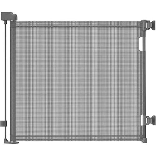 dearlomum Retractable Baby Gate,Mesh Baby Gate or Mesh Dog Gate,33" Tall,Extends up to 55" Wide,Child Safety Gate for Doorways, Stairs, Hallways, Indoor/Outdoor(Grey,33"x55"