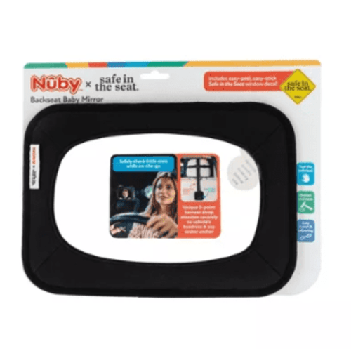 Nuby x Safe in the Seat Soft Fabric Backseat Baby View Mirror