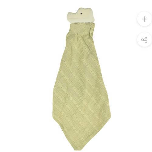 Crocodile Comforter-Olive Green Muslin with Organic Natural Rubber Teether