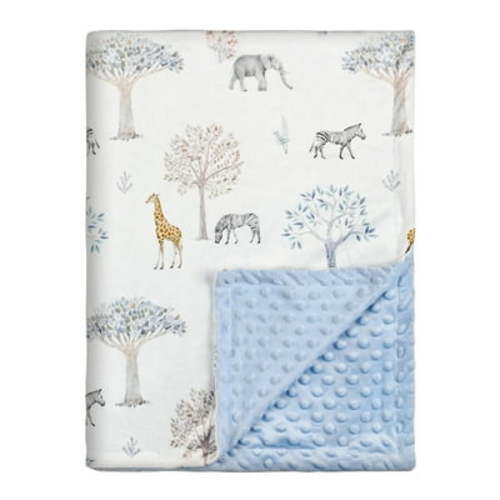 Gllquen Baby Blanket for Boys Girls Super Soft Plush Minky Blanket with Double Layer Dotted Backing for Toddler with Natural History Multicolor Printed 30"x 40"