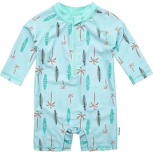 Gerber Baby-Boys Toddler Long Sleeve One Piece Sun Protection Rashguard Swimsuit