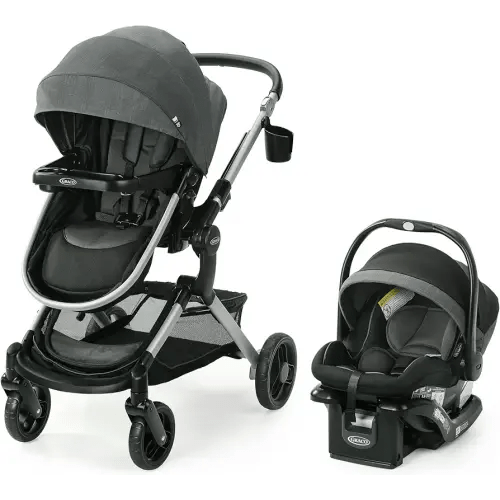 Graco Modes Nest Travel System, 3-in1 Modular Carseat Stroller Combo, Adjustable Slide2Me Infant Car Seat Carrier to Toddler Stroller, Includes the SnugRide DLX Infant Car Seat, Sullivan