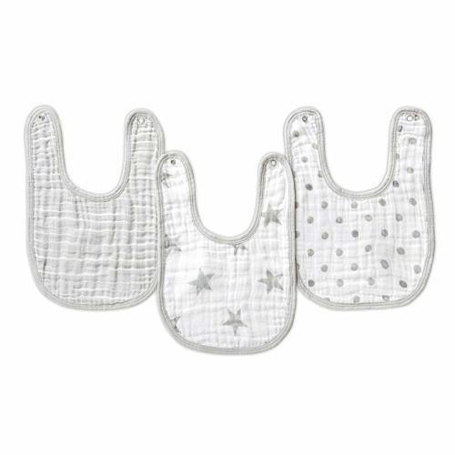 aden + anais Essentials Baby Bibs, 100% Cotton, 3 Pack
