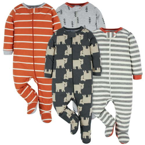 Gerber Baby Boy or Girl Gender Neutral Sleep 'n Play Footed Pajamas, 4-Pack
