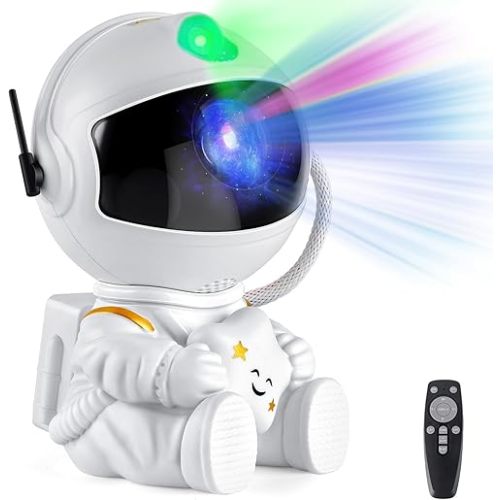 XHSY Astronaut Projector,Star Projector Galaxy Light,Night Light for Kids,Light Projector for Bedroom,Starry Nebula Ceiling LED Lamp,with Remote (White1)