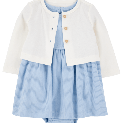 Blue Baby 2-Piece Bodysuit Dress & Cardigan Set | Carter’s Oshkosh Canada