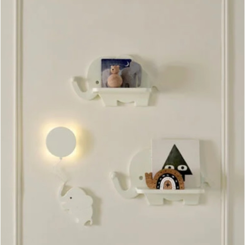 White Mamas & Papas Elephant Shelves & Nightlight | Furniture & Accessories | Fenwick