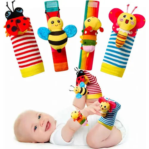 Baby Toys 0-6 Months: Baby Rattles 0-6 Months Baby Essentials for Boys Girl Infant Toys Wrist Rattles Socks Hand & Feet Newborn Essentials Must Haves Registry Search Shower Gifts for 0-3 0-12 Months