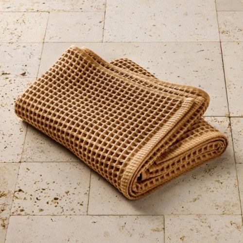Waffle Bath Towel Warm Brown - Casaluna™: 100% Cotton, Pre Washed, Lightweight GSM, OEKO-TEX Certified