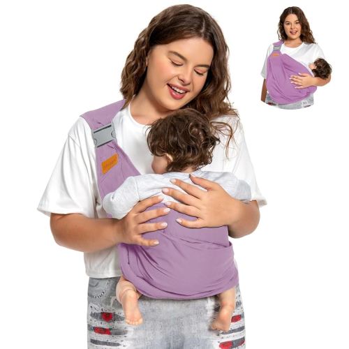 Baby Sling Carrier, Baby Carrier Newborn to Toddler(7-45lbs), Toddler Carrier with Safety Buckle, One Shoulder Adjustable Shoulder Strap, One Size Fits All, Purple
