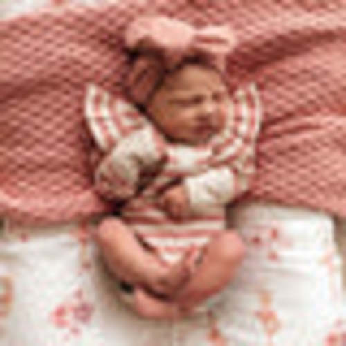 Rose Stripe Organic Long Sleeve Bodysuit | Snuggle Hunny
