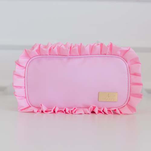 Ruffled Nylon Medium Pouch