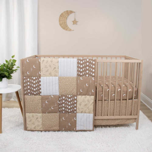 Boho Celestial 3 Piece Baby Crib Bedding Set for Boys & Girls