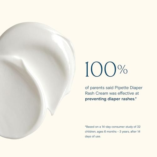 Pipette Diaper Rash Cream - Relieve & Prevent Diaper Rash with Non-Nano Zinc Oxide, Fragrance-Free Baby Butt Cream, Non-Toxic Daily Protective Balm, 3 fl oz (2 Pack)