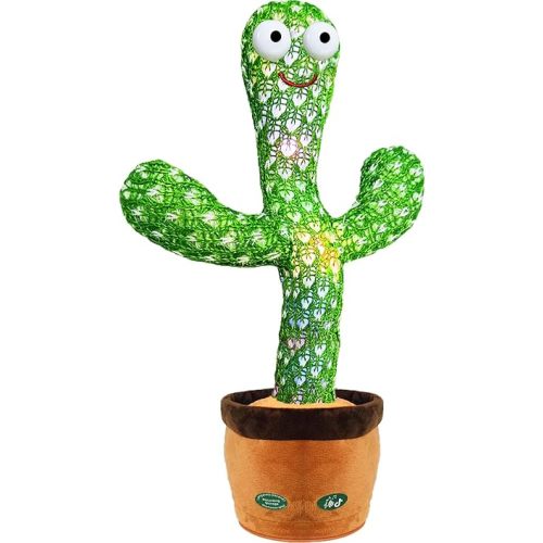 Pbooo Mimicking Cactus Toy for Babies, Ing Talking 15 Second Voice Recorder Cactus Toy, Led Tummy Time Toys Musical Cactus Toys, Singing Cactus Toy Birthday Gift