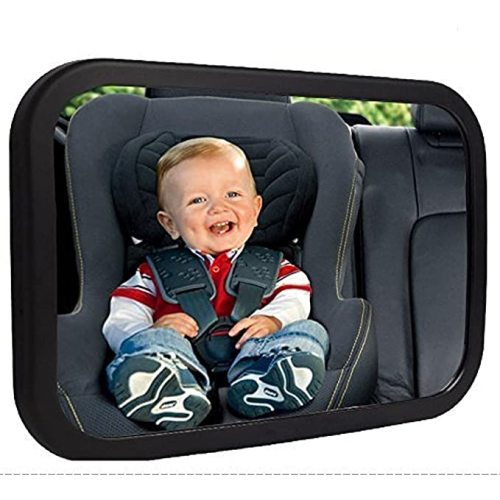 Shynerk Baby Car Mirror, Rear Facing Car Seat Mirror Safety for Infant Newborn, Baby Mirror with Wide Rearview & 360° Rotation, Shatterproof & Easy Assembled Crash Tested - Black