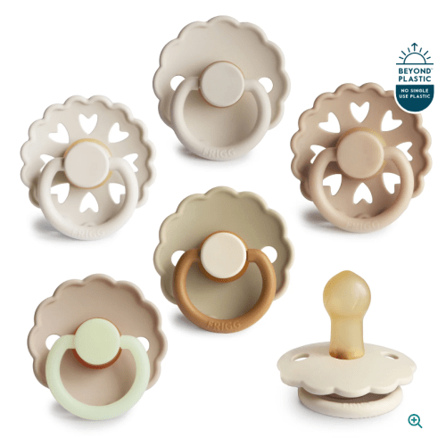 FRIGG Natural Rubber Pacifier – BPA-Free 6-Pack-6-18 months