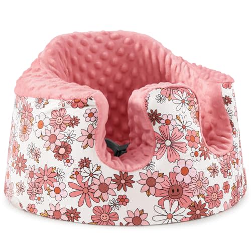 mamatepe Seat Cover Compatible with Bumbo Seat and Nuby Seat, Soft Breathable Cover for Baby Girl Boy, Anti-Slip, Cover Only, Pink