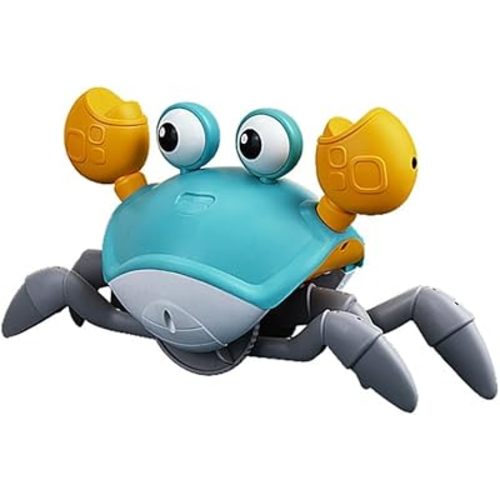 XINBAOHONG Crawling Crab Baby Toy Infant Sensory Tummy Time Toys with Music and Lights Interactive Musical Toy with Automatically Avoid Obstacles USB Rechargeable Fun Moving Toy…