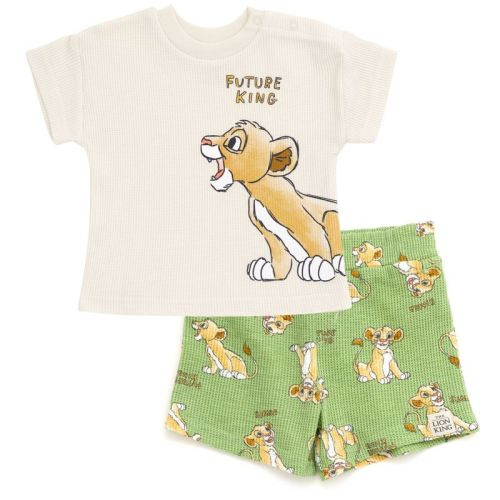 Disney Lion King Simba Infant Baby Boys Waffle Knit T-shirt Shorts Outfit Set Lion King / Green 24 Months