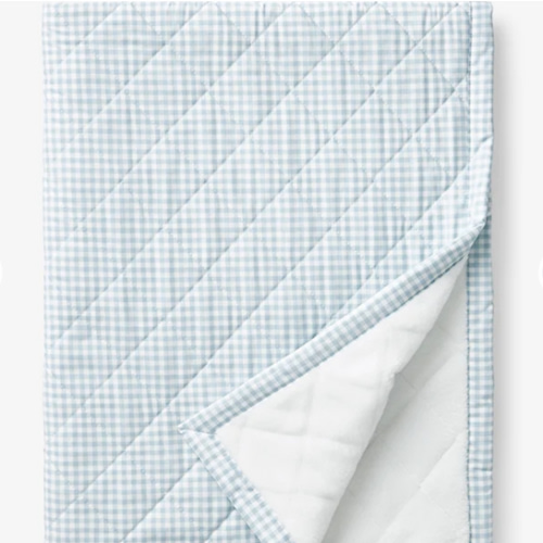 Ditsy Gingham Classic Stroller Blanket