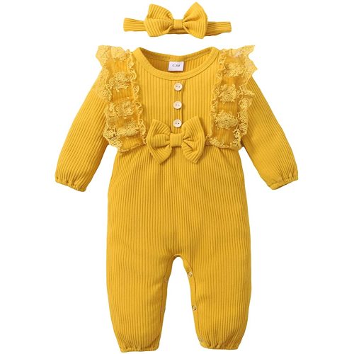 Baby Girl Clothes Newborn Girl Romper, Cotton Baby Bodysuit Outfits Newborn Infant Jumpsuit + Cute Headband