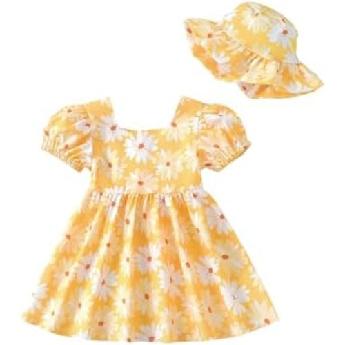 Toddler Baby Girl Dresses Summer Clothes Boho Short Sleeve Dress Ruffle Infant Sundress Cute Girls Outfit