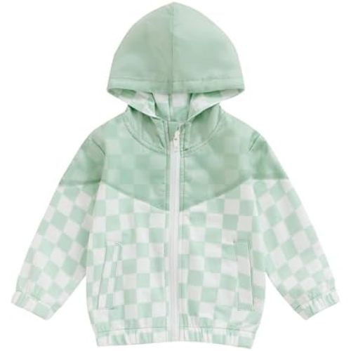 MBMSHEGH Toddler Baby Grils Boys Hoodie Zipper Waterproof Patchwork Raincoat Lightweight Windbreaker Outwear Rain Jacket 1-4T