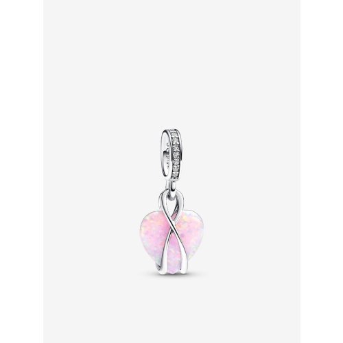 Mom Opalescent Heart Dangle Charm