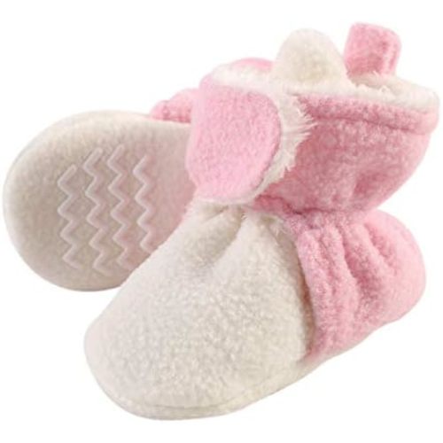 Hudson Baby Unisex Baby Cozy Fleece and Faux Sherpa Booties