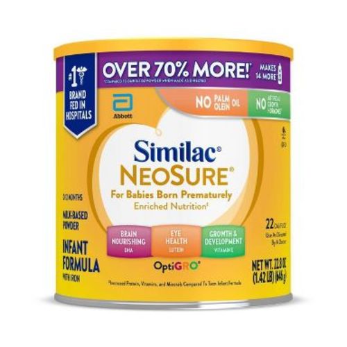 Similac Neosure Powder Infant Formula: 22.8oz, Kosher & Halal Certified, Gluten-Free, Milk-Based for Brain & Eye Development
